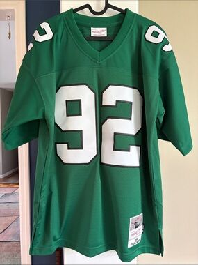 Mitchell & Ness Green Football Jersey with White 92